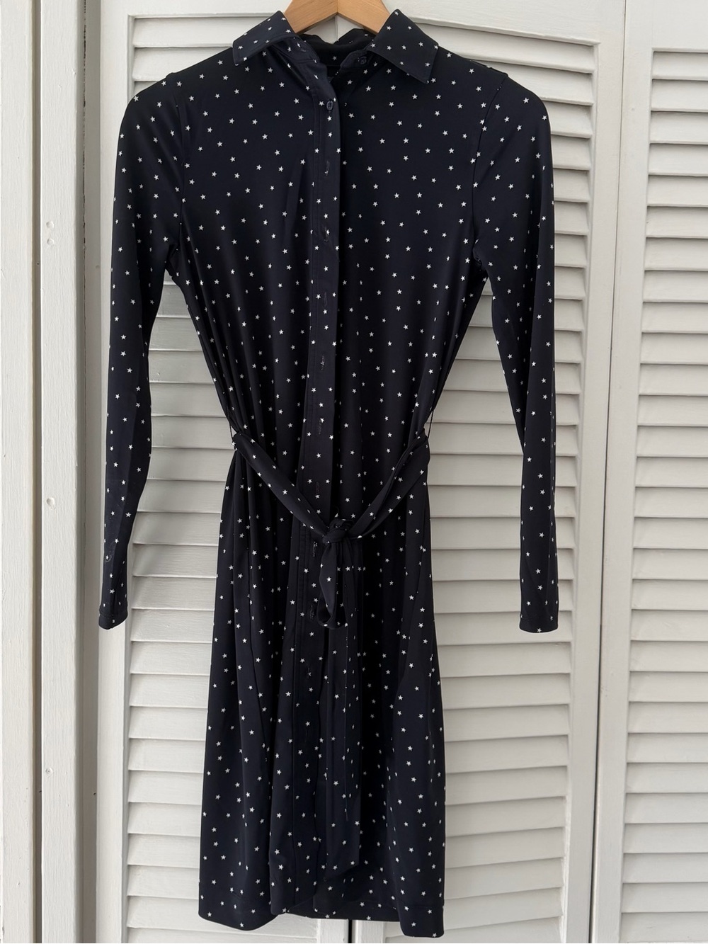 Brooks Brothers Jersey belted navy dress